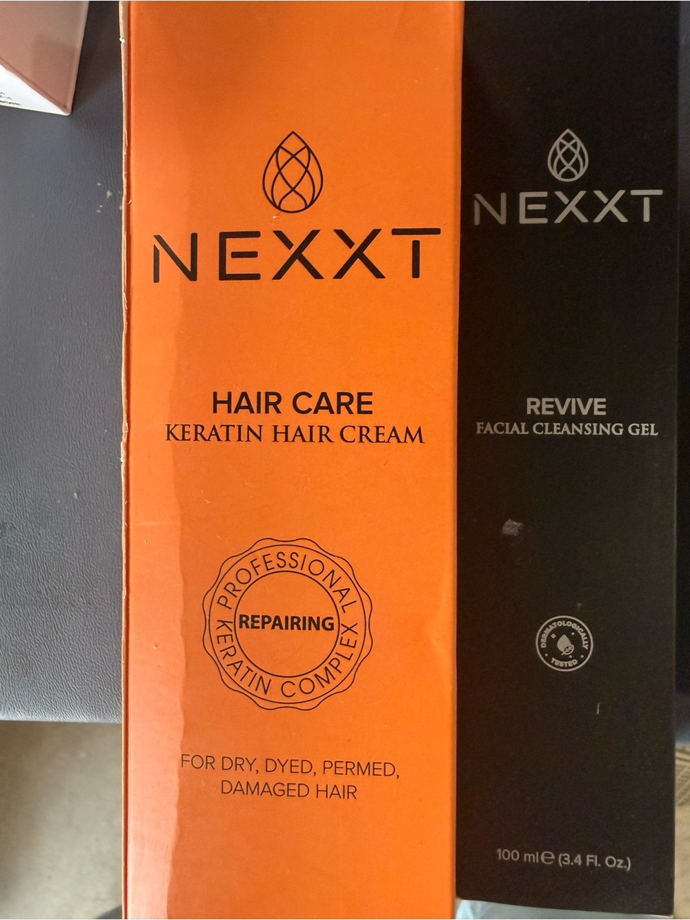 Nexxt Keratin Hair Cream & Revive facial cleansing gel